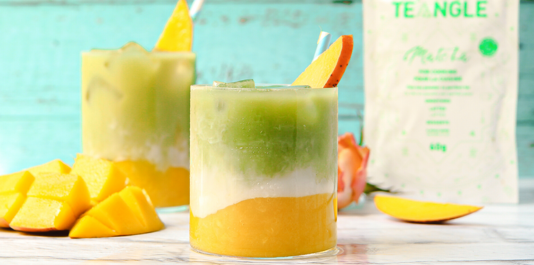 Iced Mango Matcha Latte