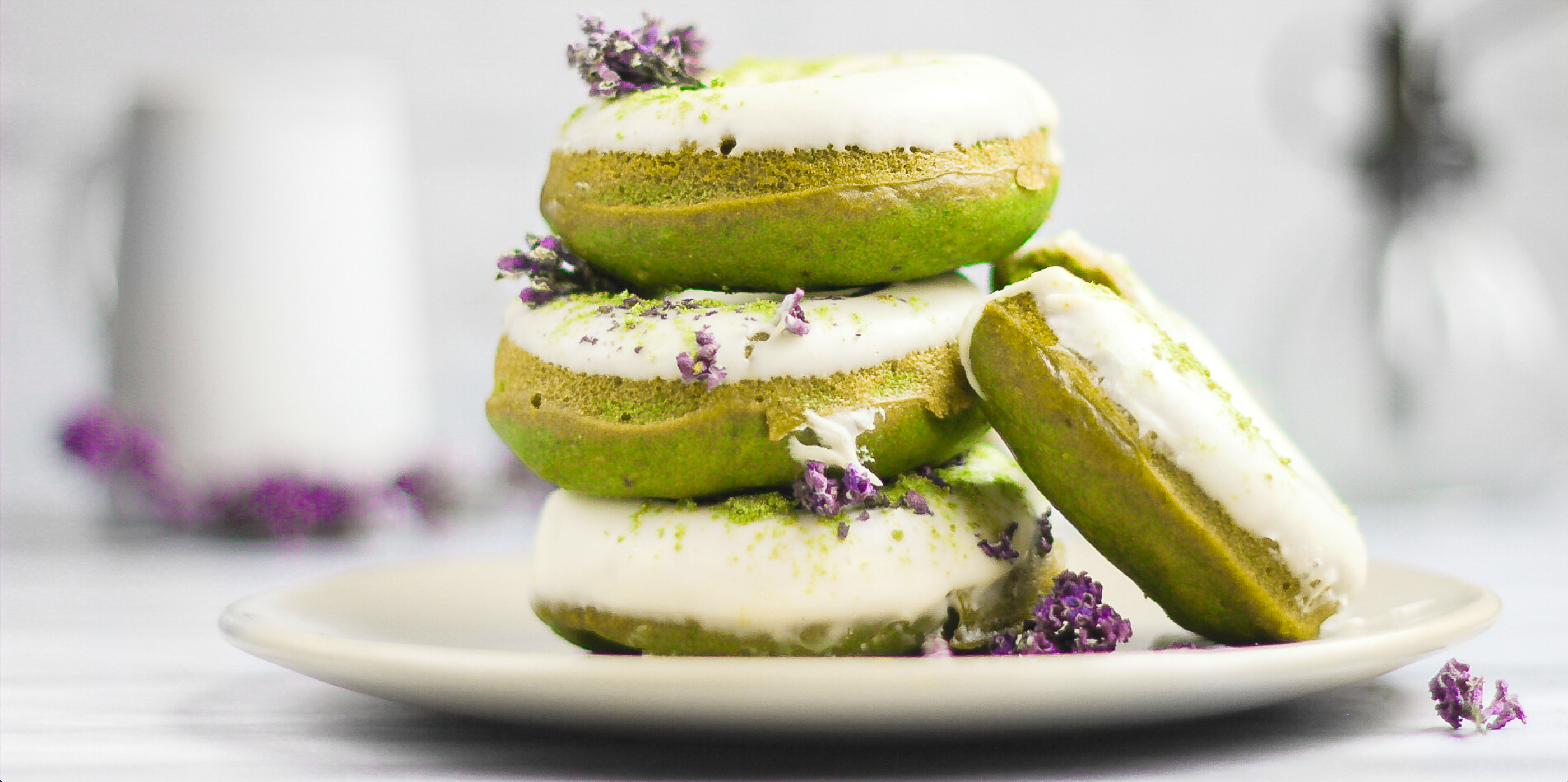 Glazed Matcha Doughnuts