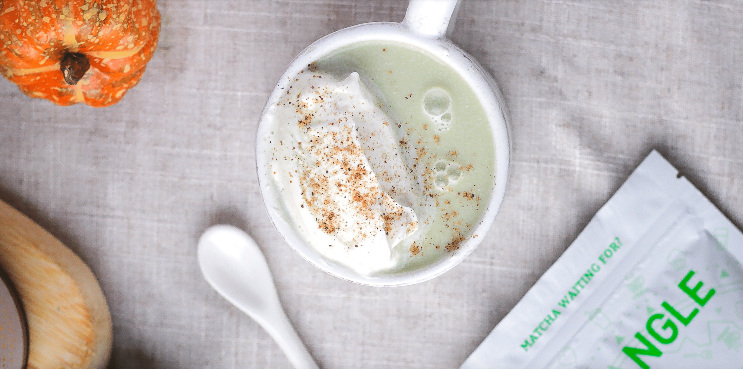 Pumpkin Spice Matcha Hot Chocholate