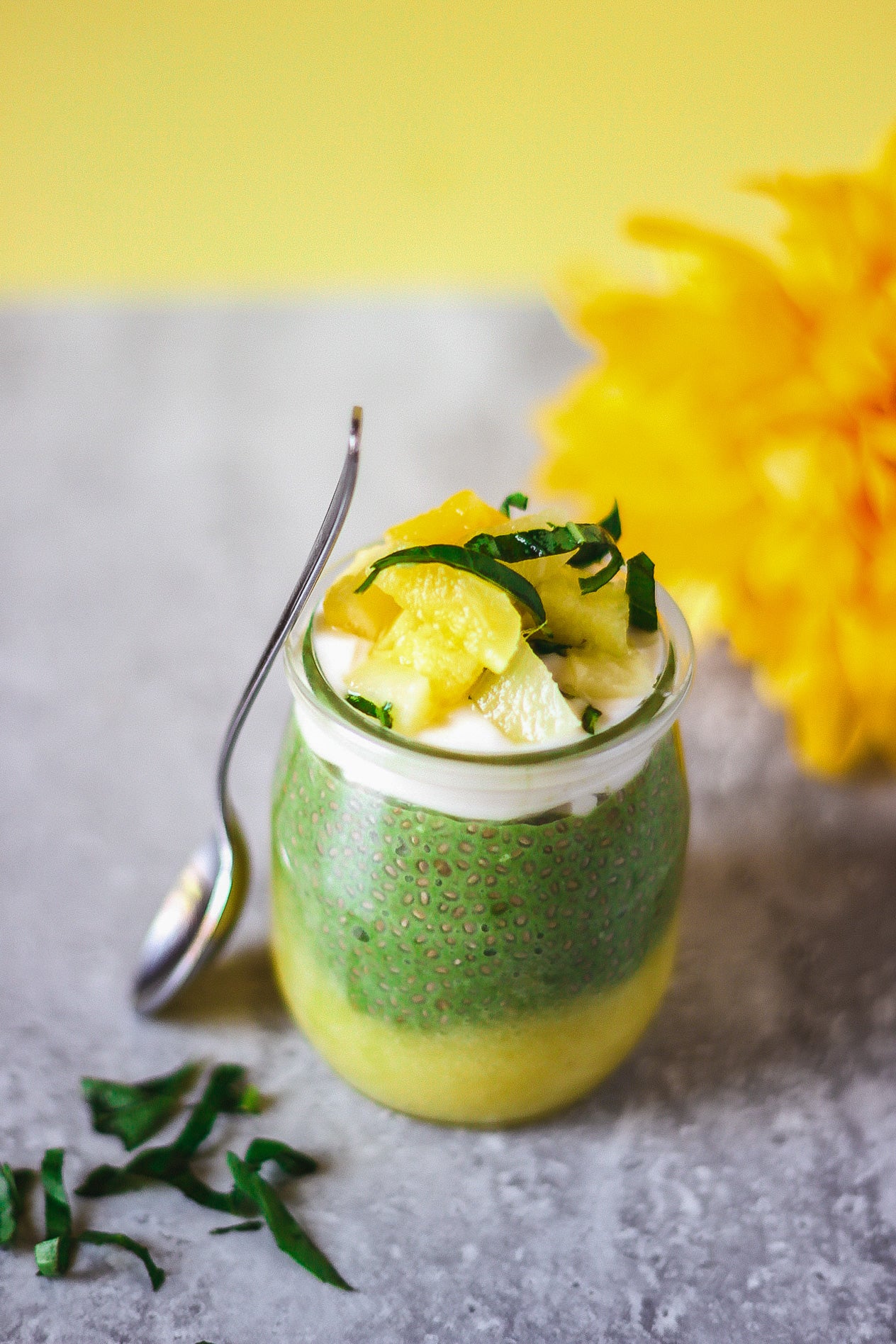 Pouding au chia matcha colada
