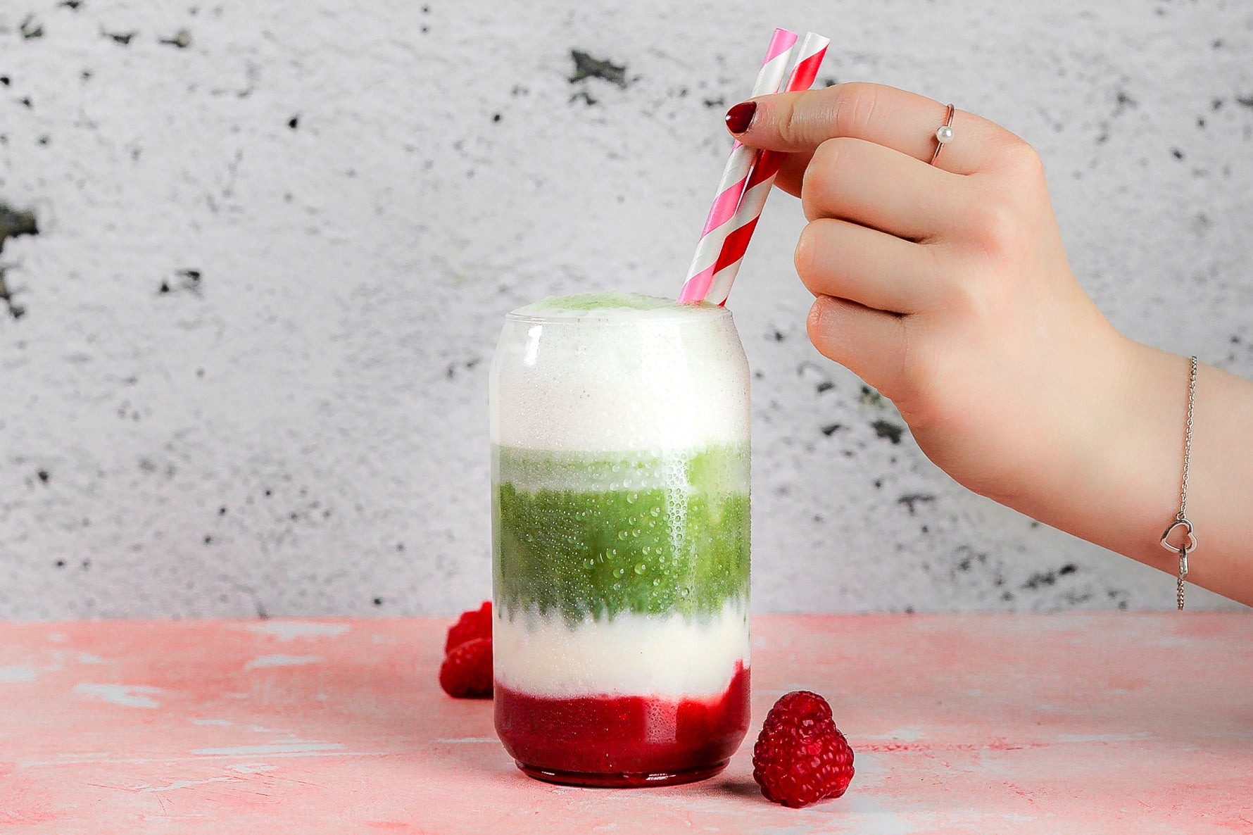 Teangle Matcha Latte Glacé à la Framboise