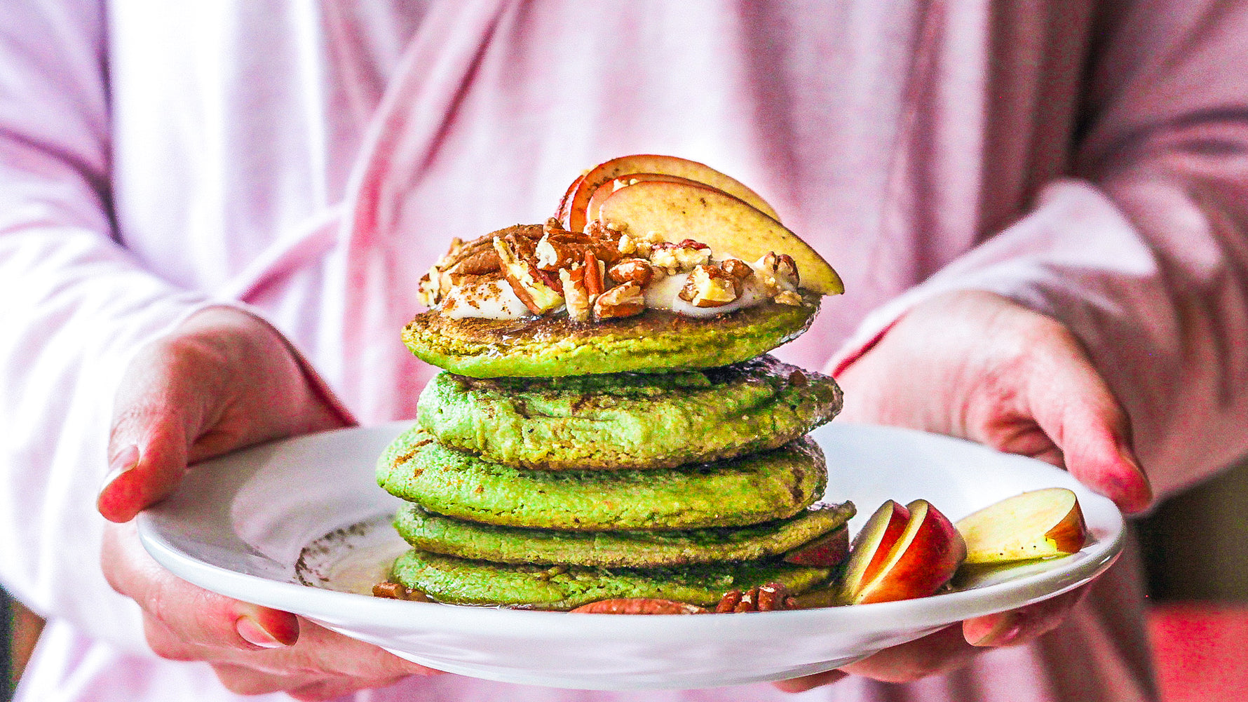 Pancakes pomme et matcha 