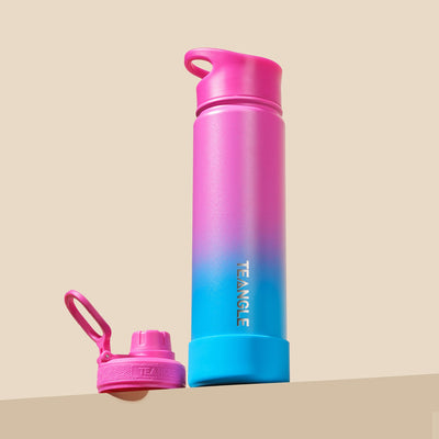 Pink and blue matcha bottle teangle luxe