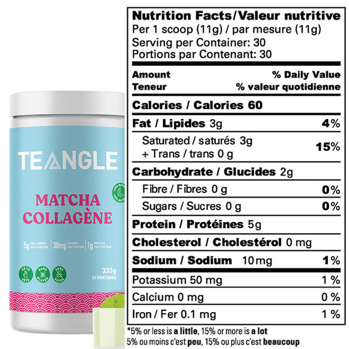 Teangle Matcha collagen nutritional facts